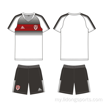 လက္ကား Sublimation Soccer Uniform Set ဘောလုံးရှပ်အင်္ကျီ